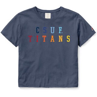 CSUF Titans Rainbow Crop Top - Denim